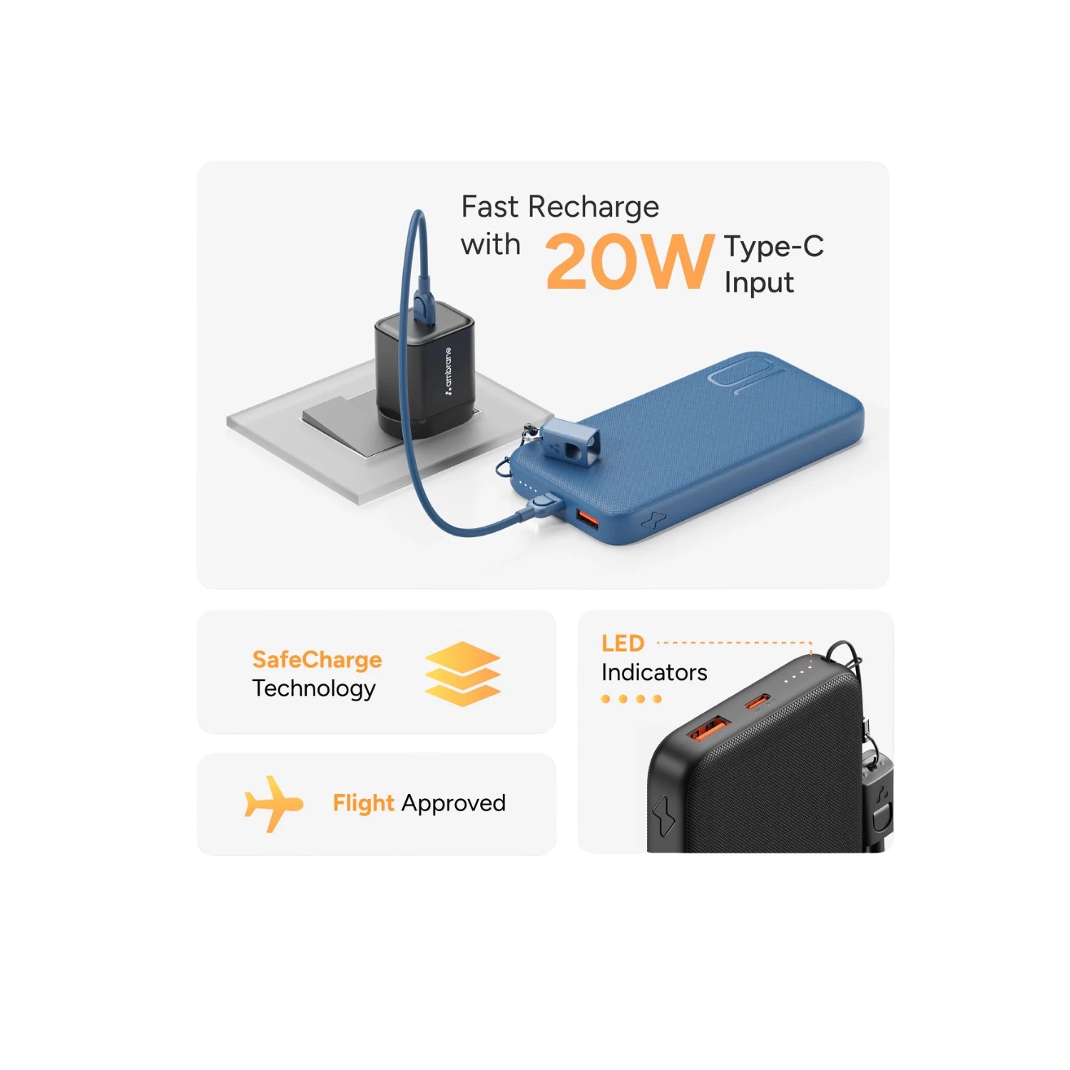 Ambrane Pocket Charge 10000mah Power Bank - Image 2