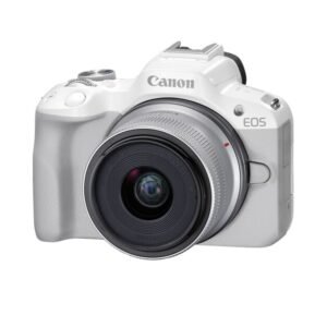Canon EOS R50 Mirrorless Camera with 18-45mm Lens (white)