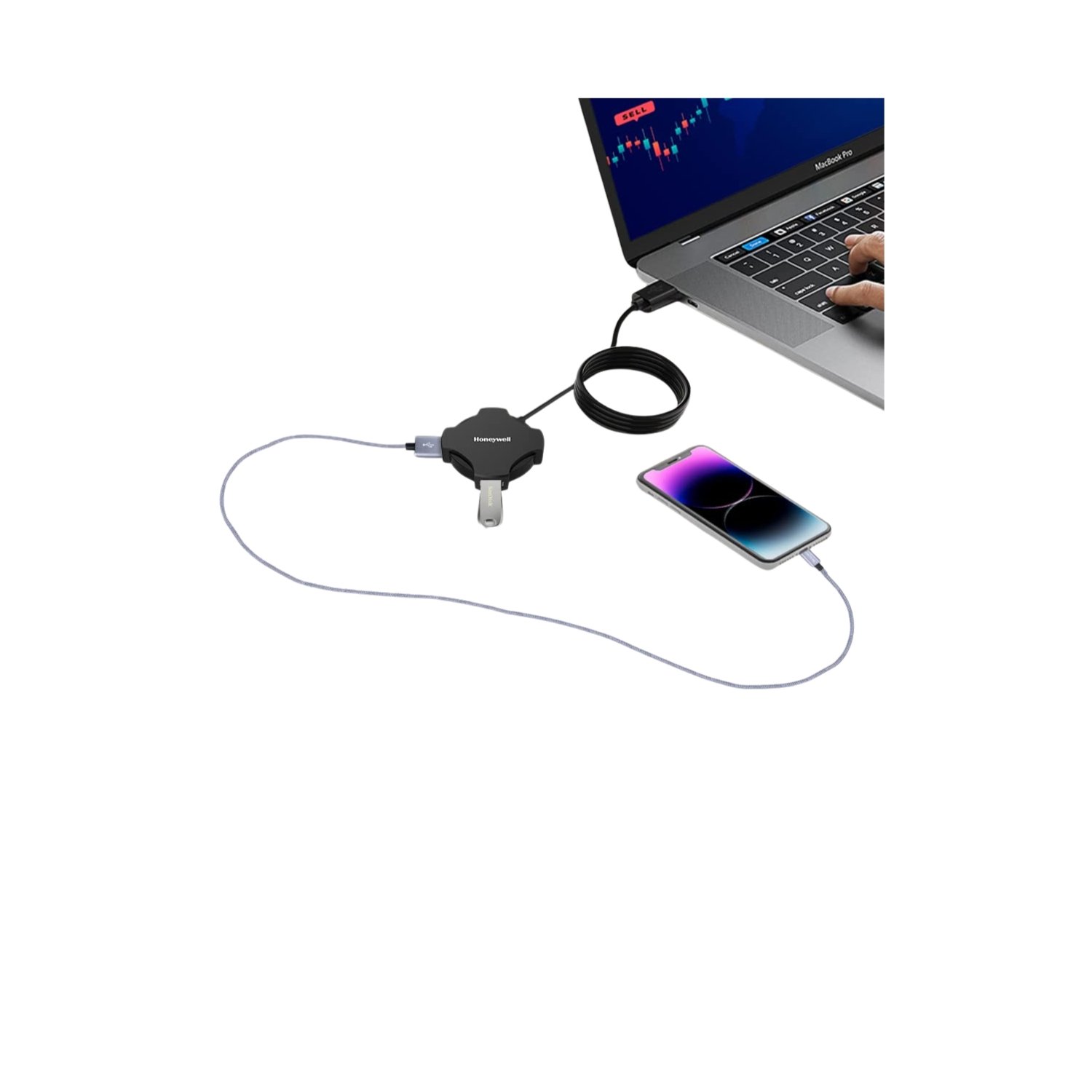 HONEYWELL 4 PORT USB NON -POWERED HUB 2.0 - Image 2