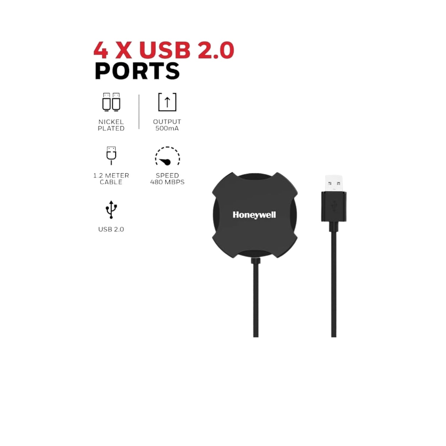 HONEYWELL 4 PORT USB NON -POWERED HUB 2.0 - Image 3