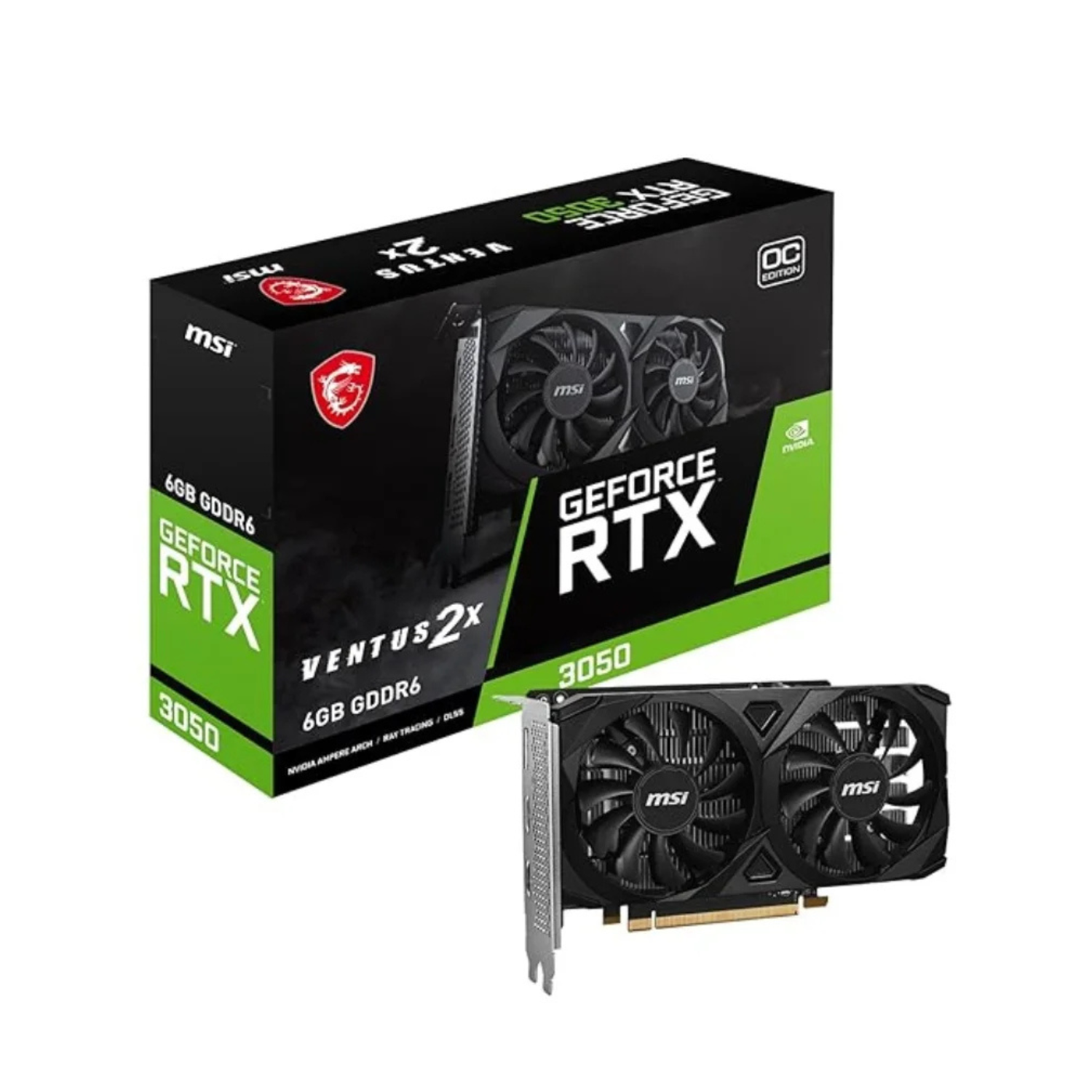 MSI GRAPHICS CARD RTX 3050 VENTUS 2X 6GB OC
