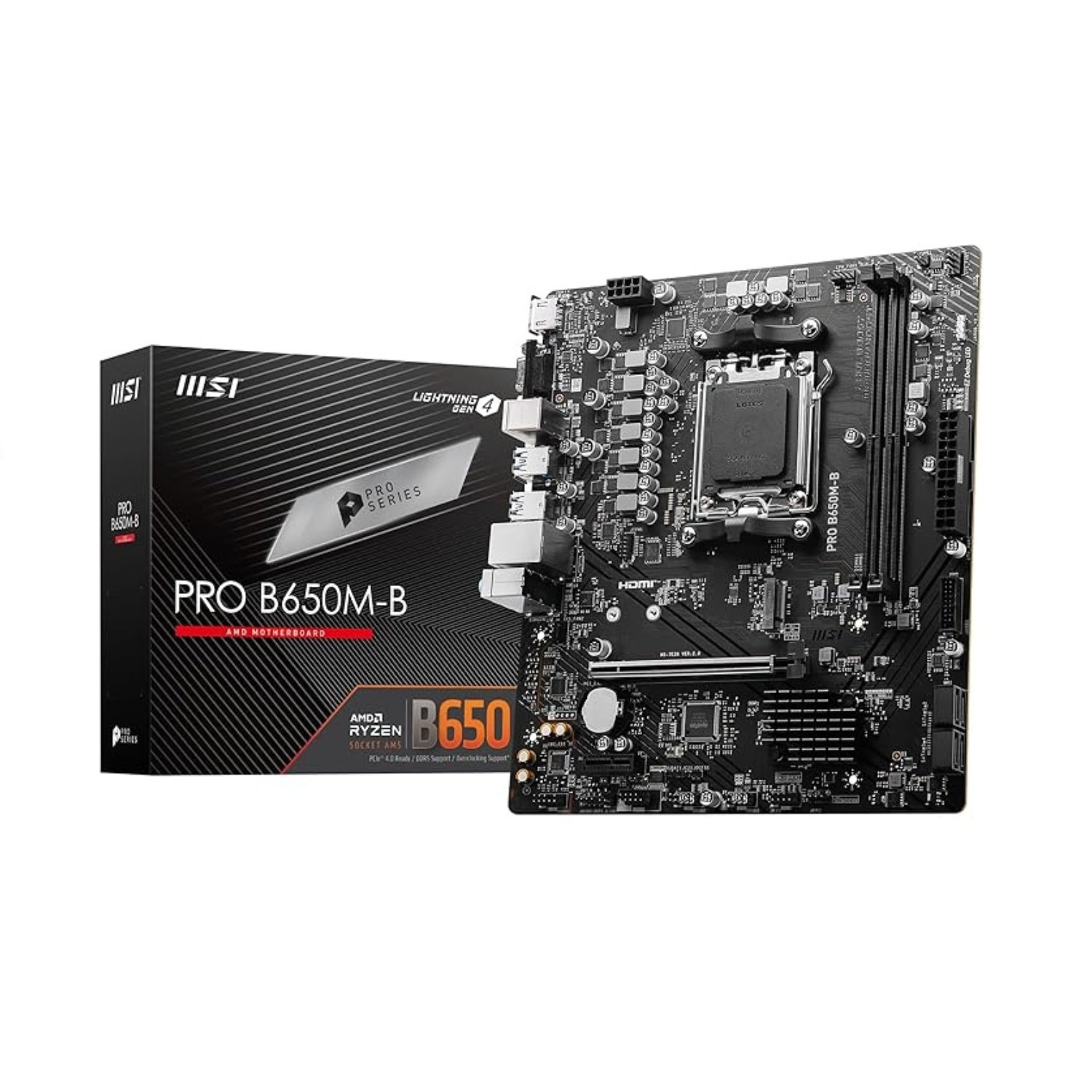 MSI PRO B650M-B Motherboard, Micro-ATX – Supports AMD Ryzen 7000 Series Processors.
